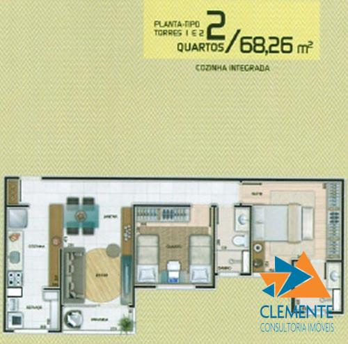 Apartamento à venda com 2 quartos, 68m² - Foto 2